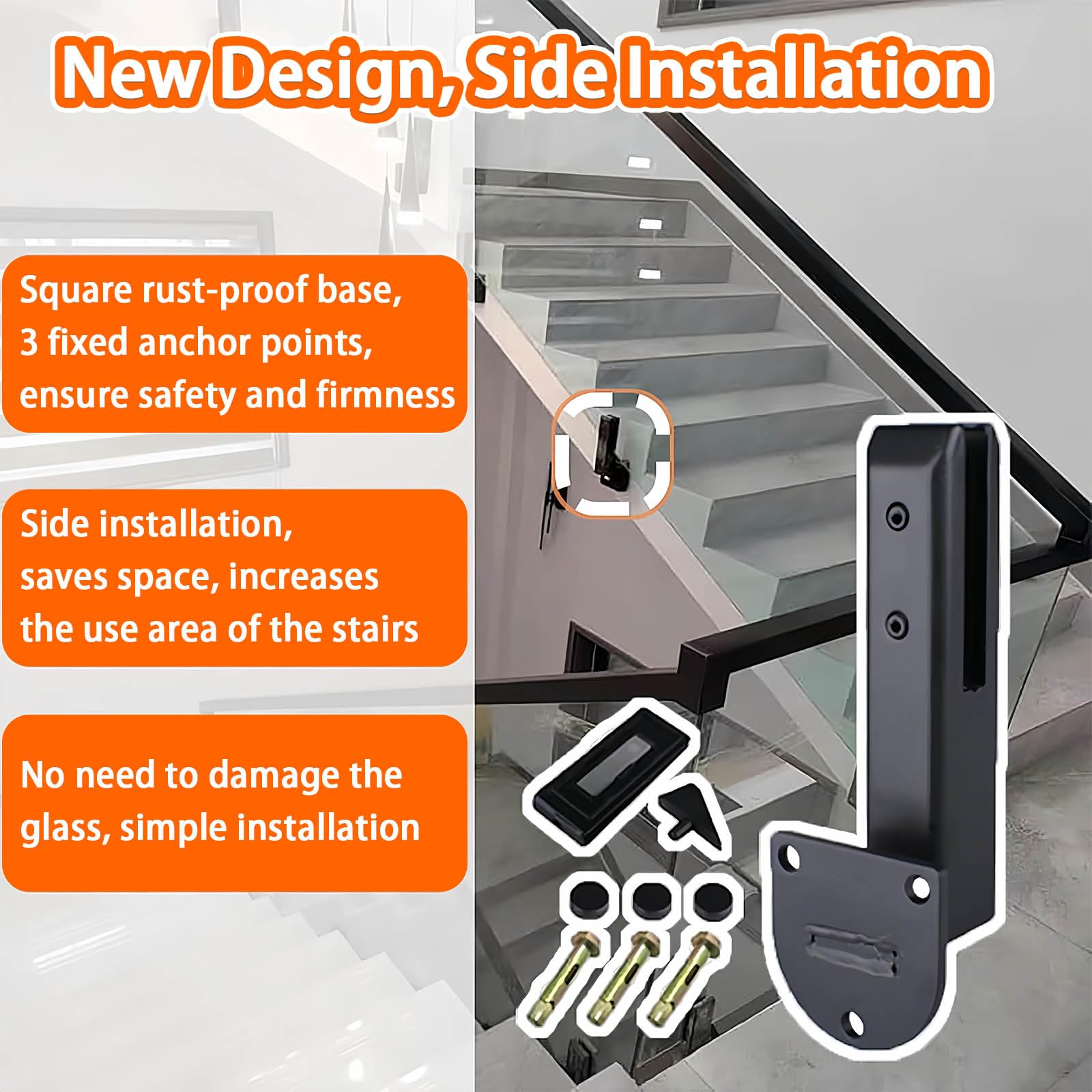 Soporte de montaje de vidrio, abrazaderas de acero inoxidable para sistema de barandillas, ideal para terraza de jardín, balcón y pasamanos de escalera