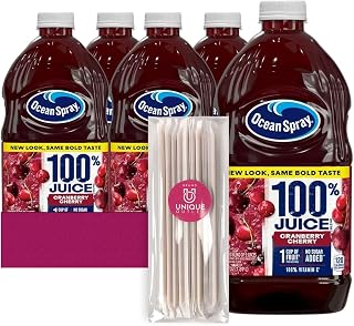 Ocean Spray 4-Pack of 100% Cran Cherry Juice Drink 64 fl oz Plastic Bottle + 1 Utility Freebie by Lavinia Essentials