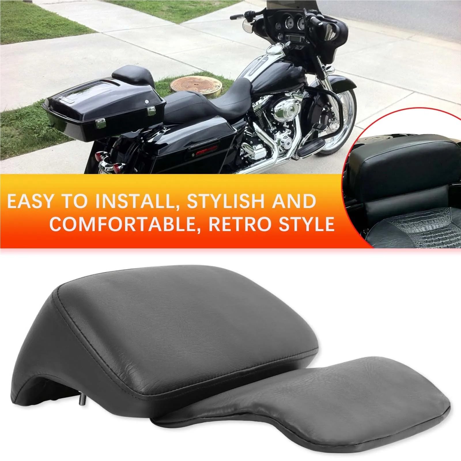 Siedzenia motocyklowe Podkładka pod plecy motocykla pasuje do Harley Touring 2014-2023 CVO Electra Glide pokrowiec na siedzenie