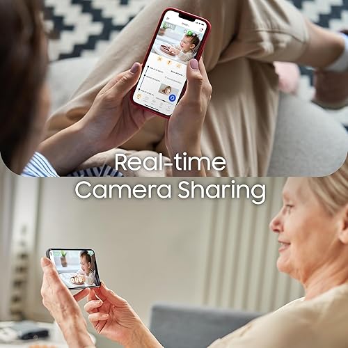 Miniatura 6 de CHILLAX Baby Monitor Baby Mood Plus, cámara HD 1080p de 5 pulgadas, monitor de bebé Wi-Fi, con entrenador de sueño y luz de estado de ánimo, cuello