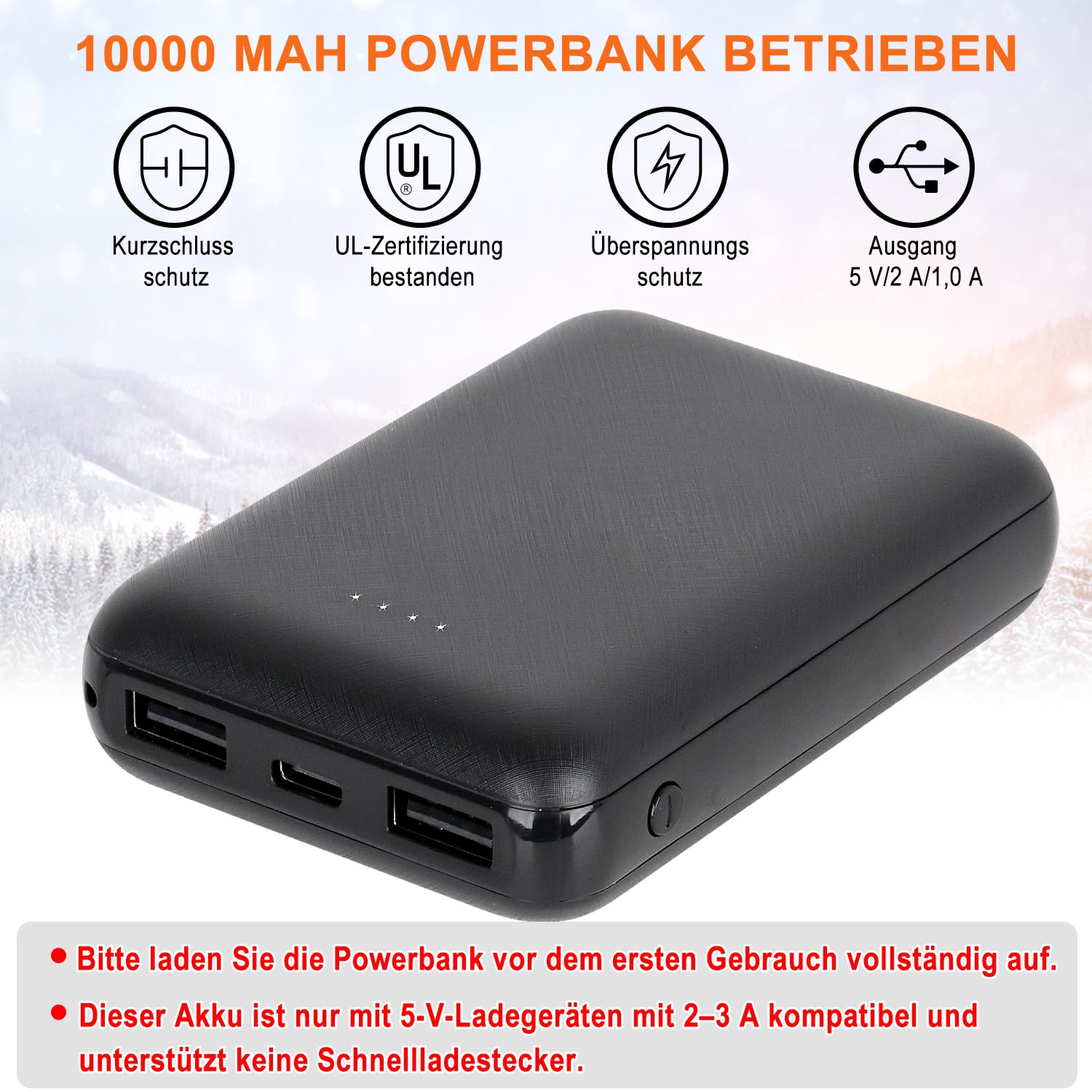 Beheizbare Weste, Beheizte Weste Herren mit 15 Heizzonen, Heizweste mit 10000mah Akku, Doppelschalter Beheizbare Jacke für Outdoor Arbeit Skifahren Camping