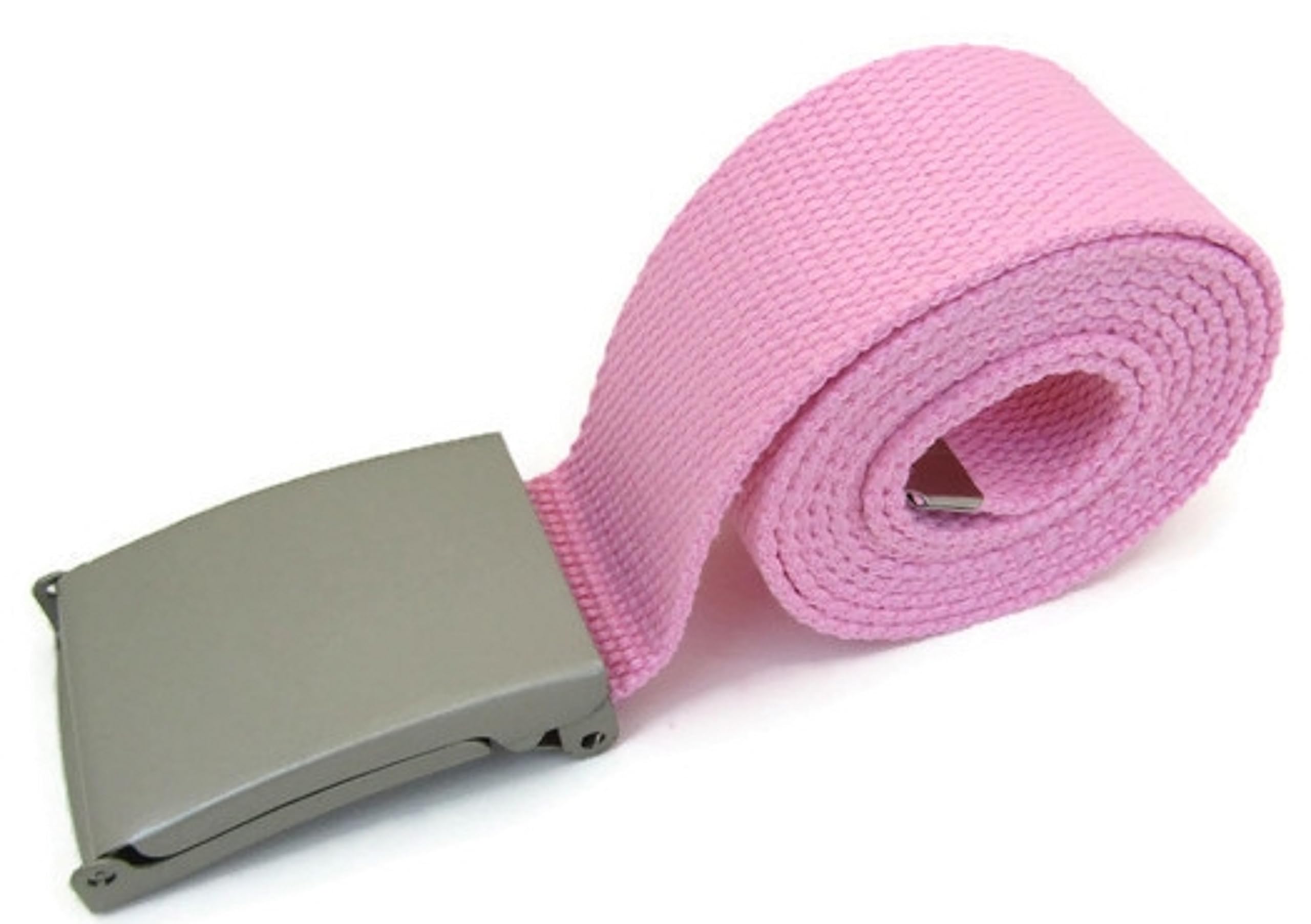 TheGloveHut Unisex Cotton Canvas Webbing belt Buckle (Pale Pink, Extra Large 44")