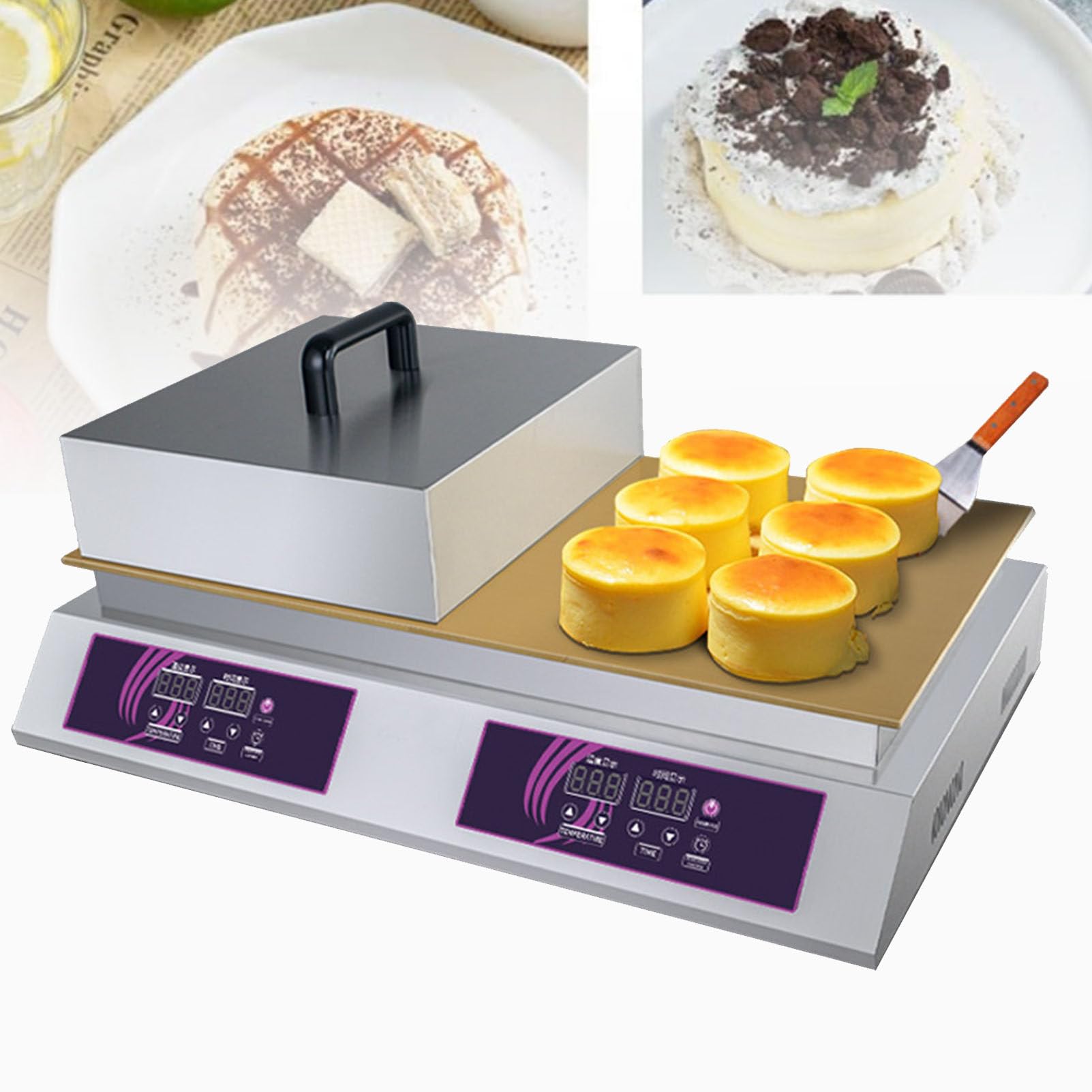 HTTGDGDH Souffle Maker, Pancake Poffertjes Machine Electric Poffertjes For Home Kitchen Restaurant Bakery Snack Bar, 2600W Commercial Pancake Maker,