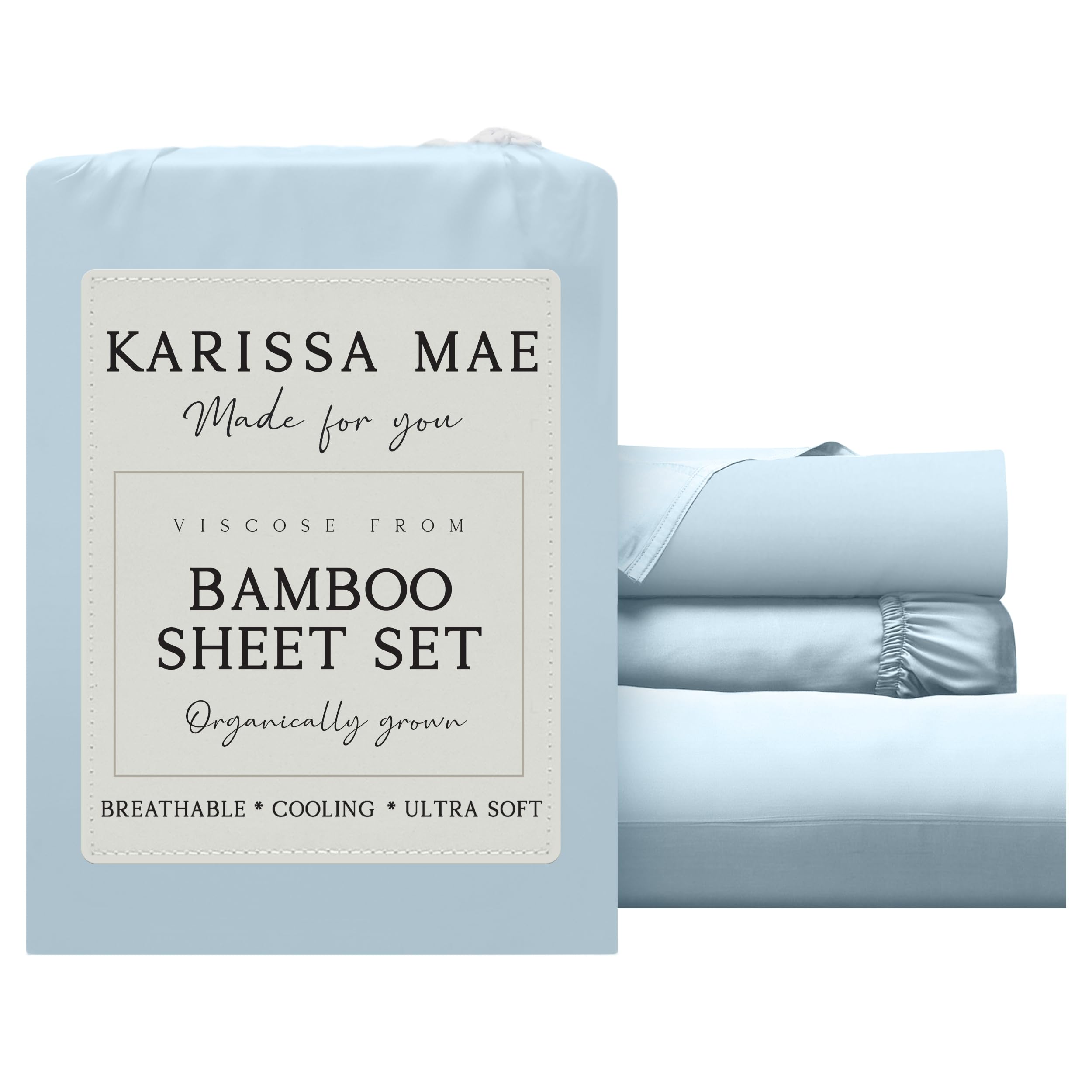 KARISSA MAE Luxury Bamboo Viscose Twin Size Sheet Set