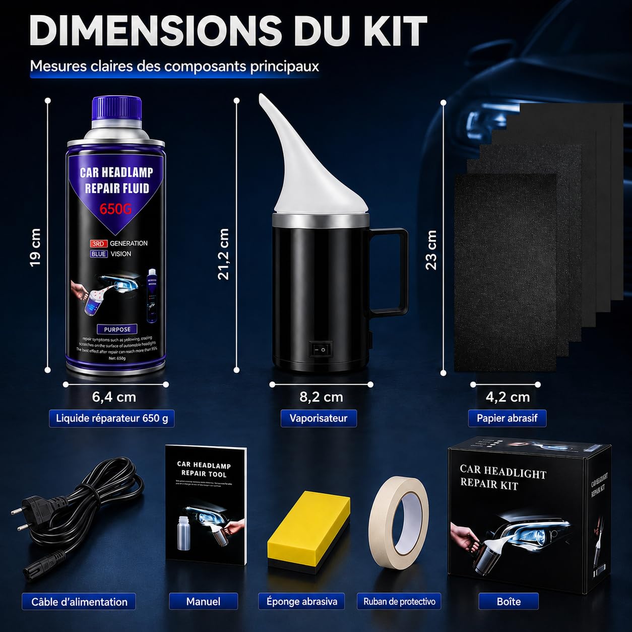 650 G Renovateur Phare Voiture Renovation Phare Voiture Kit