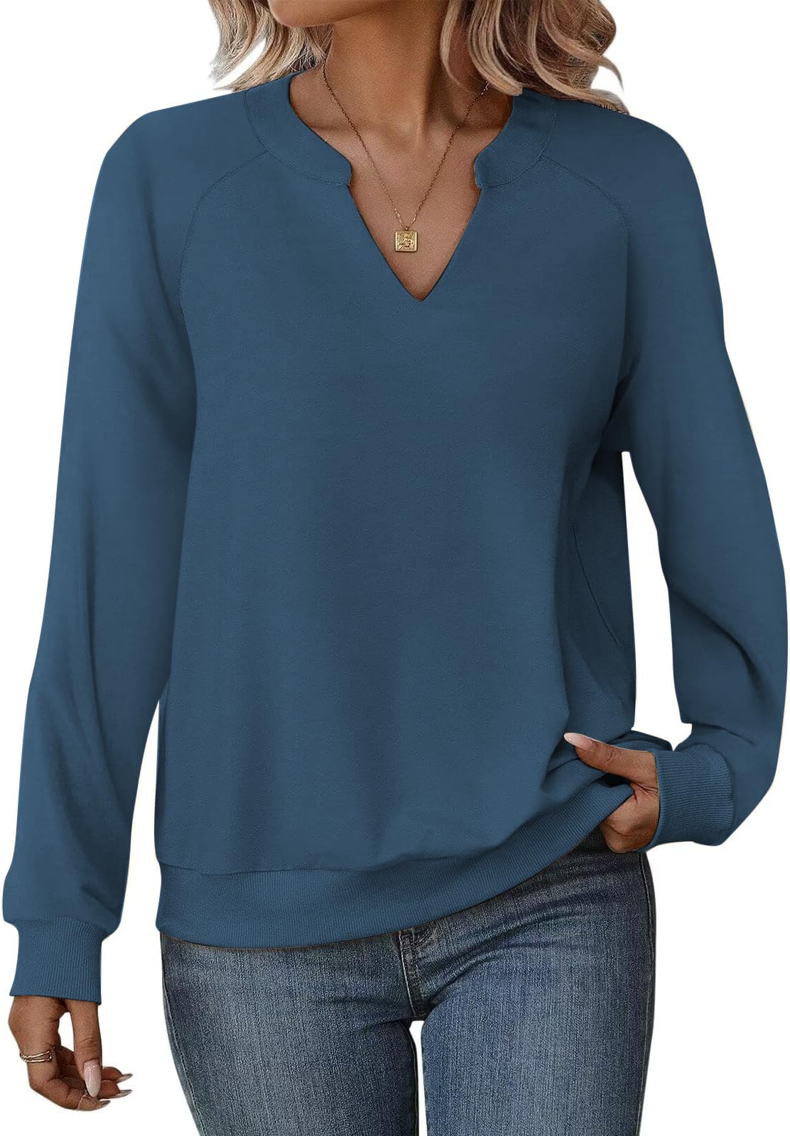 Cuptacc Elegante damestrui met lange mouwen en V-hals voor de herfst, Paars., S