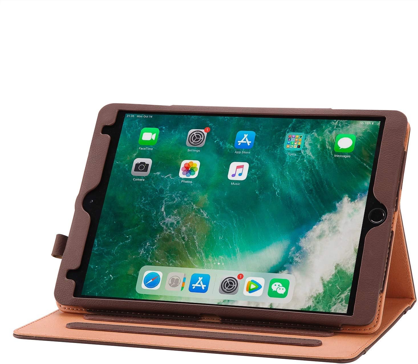 Apple iPad 10.2 Inch 2019/2020 (7th/8th Generation) Case by I4UCase - Soft Leather Stand Folio Case Cover for iPad 10.2 Inch, with Multiple Viewing Angles, Auto Sleep/Wake, Document Pocket (Brown)