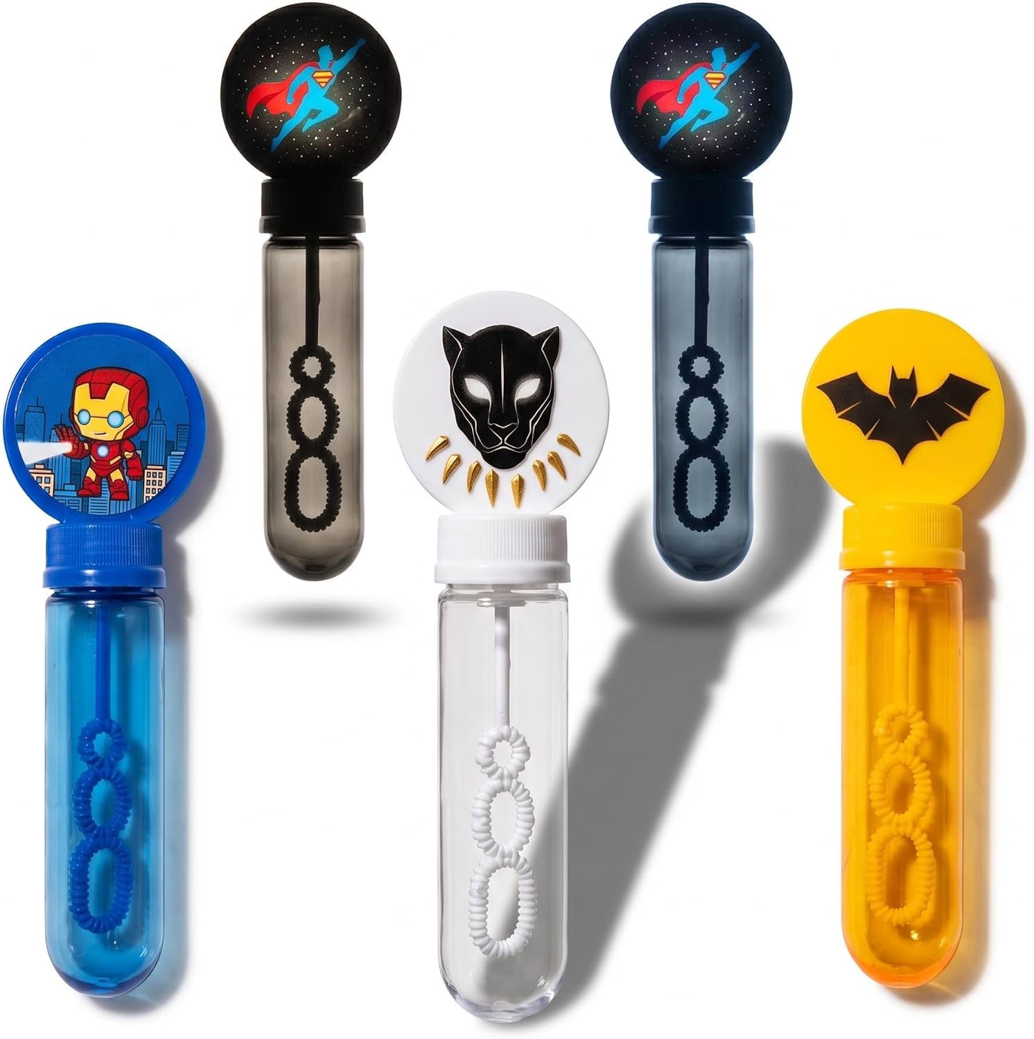 24PCS Bubble Wands for Kids Superhero Party Favors Superhero Bubble Blowing Toy Birthday Party Supplies Goody Bag Stuffers