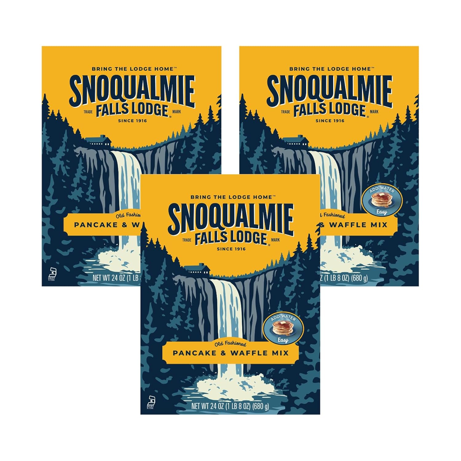 Snoqualmie Falls Lodge Old Fashioned Pancake & Waffle Mix, 24 OZ (Pack of 3)