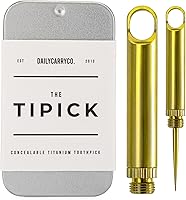 Vista 9 de DAILYCARRYCO. Soporte para palillos de dientes de titanio TiPick - Portátil de metal para viajes - Palillo mondadientes reutilizable EDC micro
