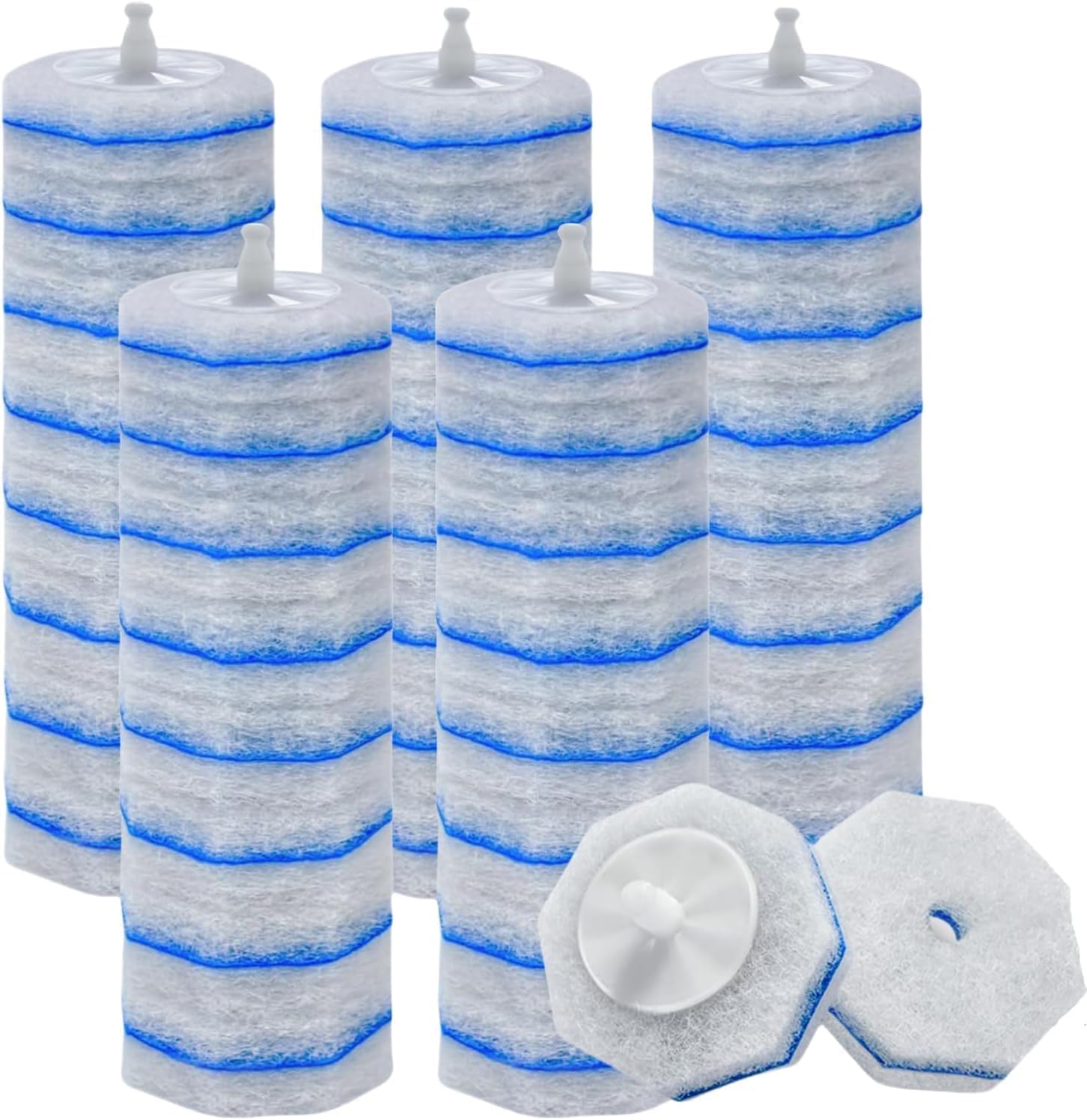 Mikery White 50Pcs Disposable Toilet Wand Refill Compatible With Clorox Wand Refills, Disposable Toilet Bowl Brush Heads For Bathroom Cleaning