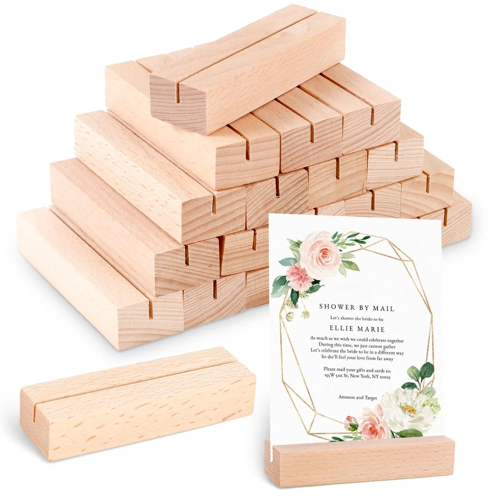 Porte-Cartes De Table De Mariage Porte-cartes en bois, 20 pièces, supports de numéros Table , présentoir signe mariage, nom Message