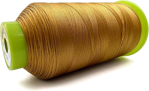 Tortoise 1500 Yards Bonded Nylon Heavy Duty Thread # 69 T70 Size 210D/3 for Sewing Leather;Weaving Hair;Upholstery and Beading Color Golden