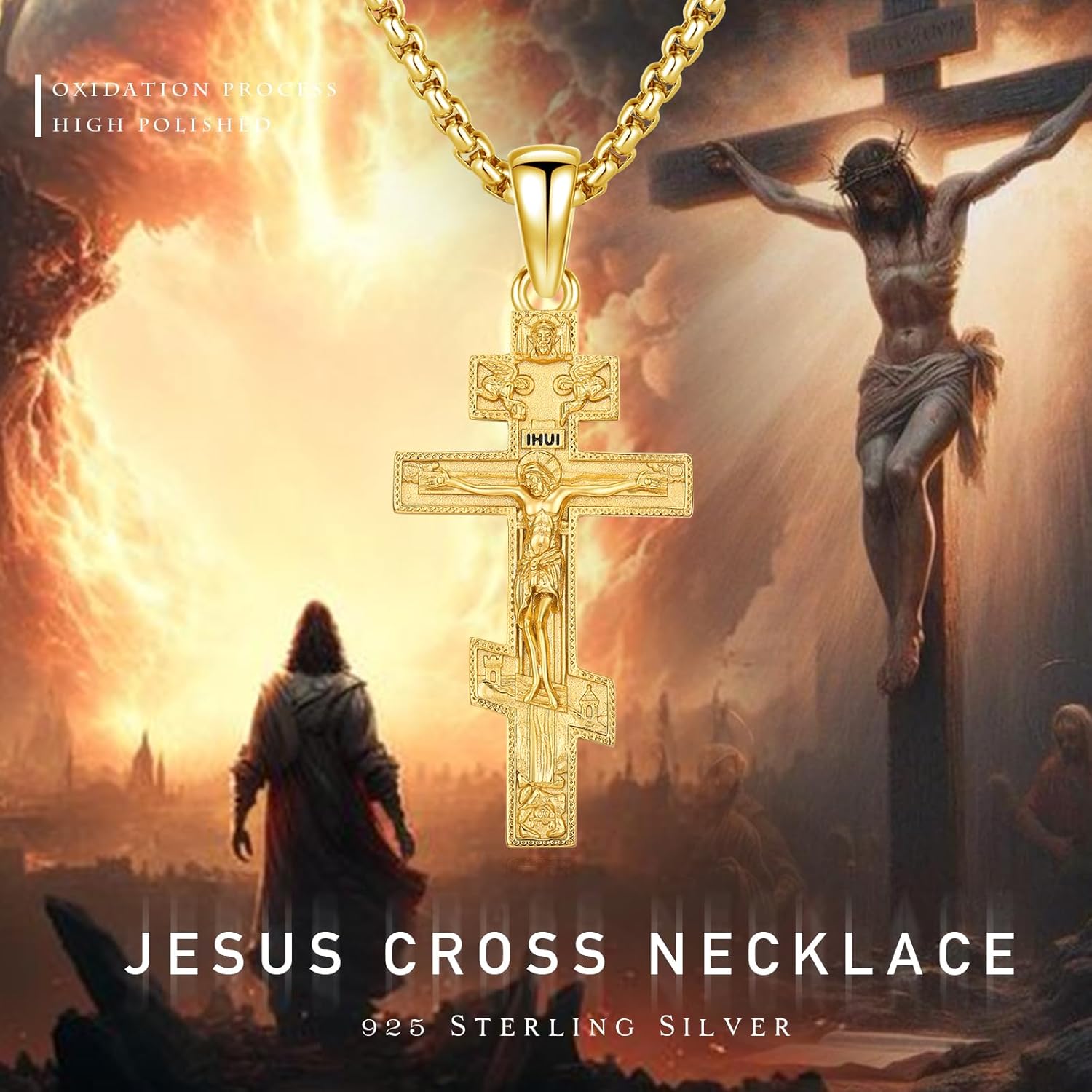 925 Sterling Silver Patron Saint Amulet Protection Pendant Necklace Religion Jewelry for Men Women With 316L Stainless Steel Chain and Gifts Box