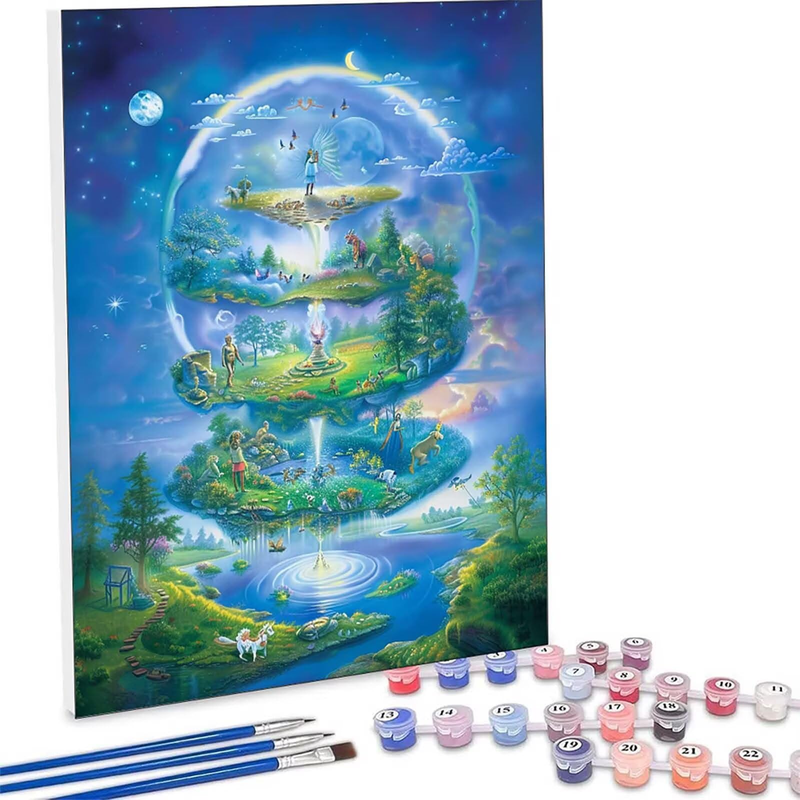 Krajobraz według numerów Ocean dla dorosłych, malowanie numerów dla dorosłych początkujący DIY pędzle pigment akrylowy zestaw do rysowania farby, kreatywne hobby dekoracja domu prezent 100x135cm