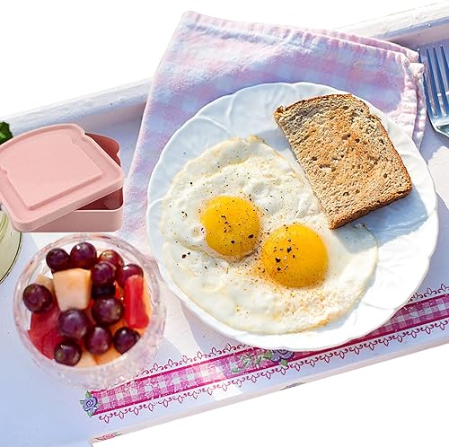 Miniatura 2 de Contenedores para sándwich, 4 recipientes para sándwiches para loncheras, caja de sándwich en forma de tostada, caja de almacenamiento de alimentos