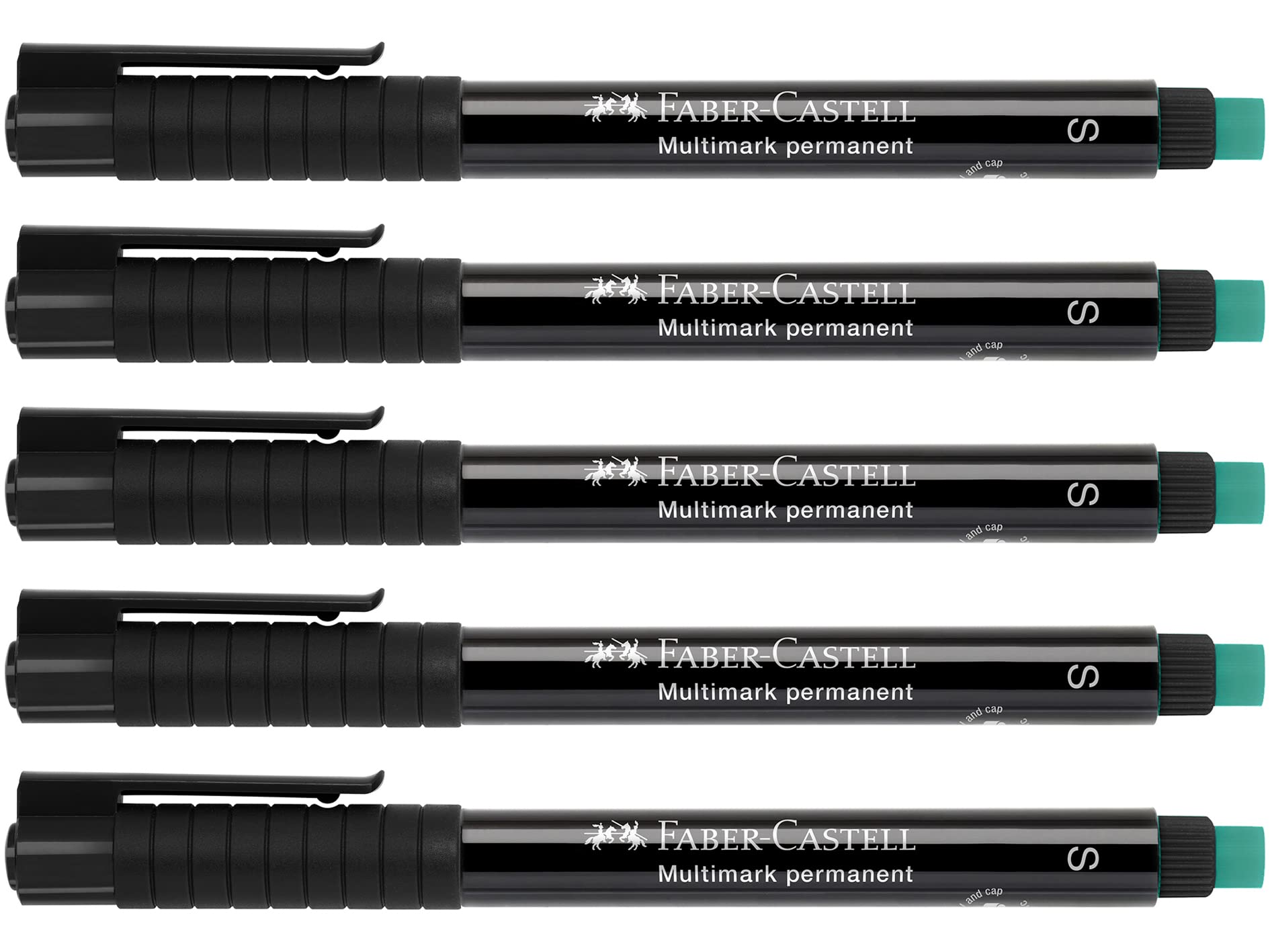 Marqueurs Multimark S Faber-Castell - Lot de 5, Encre Noire Effaçable