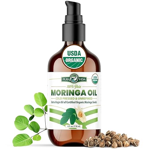 Aceite de moringa 100% puro orgánico para cara, cabello, uñas y piel seca - Extracto de semillas de moringa oleifera de origen único certificado por