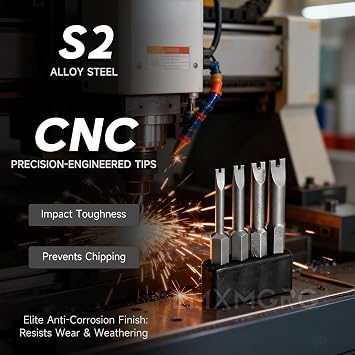 4 PCS Spanner Bit Set 2'' Security Screwdriver Bit Sizes:SP3 SP4 SP5 SP6 for Impact Power Tools