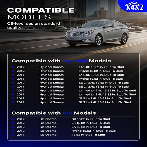 Vista 2 de 13.82" Barras de estabilizador de amortiguación de aleación de zinc-níquel delantera izquierda y derecha para Hyundai Sonata 2011-2012 2011-2012 Kia