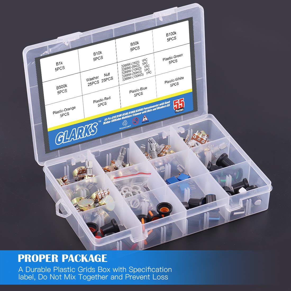 POTENZIOMETRO/POTENTIOMETER 50 KOhm 50K Lineare Con MANOPOLA/with Knob - Foto 9