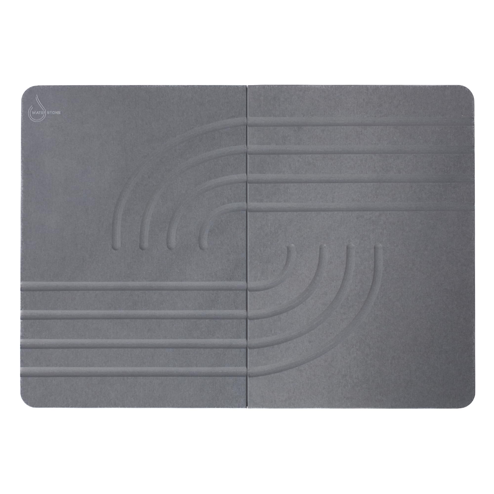 Water Stone Bath Mat, Quick-Dry Bathroom Rug, Gray Standard Size (27.5" x 19.6"), Eco-Friendly, Non-Slip, Absorbent, Modern Design for Safe & Clean