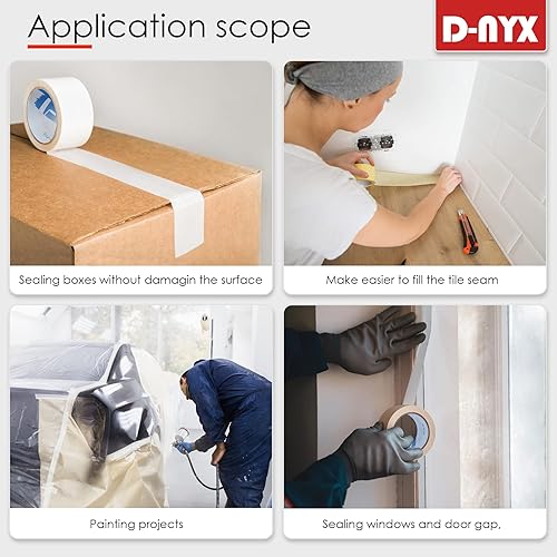 Miniatura 3 de Paquete de 10 cintas de enmascaramiento de 0.98 pulgadas x 56 yardas, cintas para artistas y pintores para renovación de arte de pared, renovación