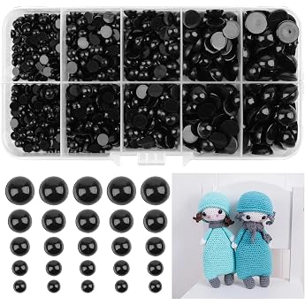 Pack of 760 Black Half Beads Iron-On Beads with Flat Back