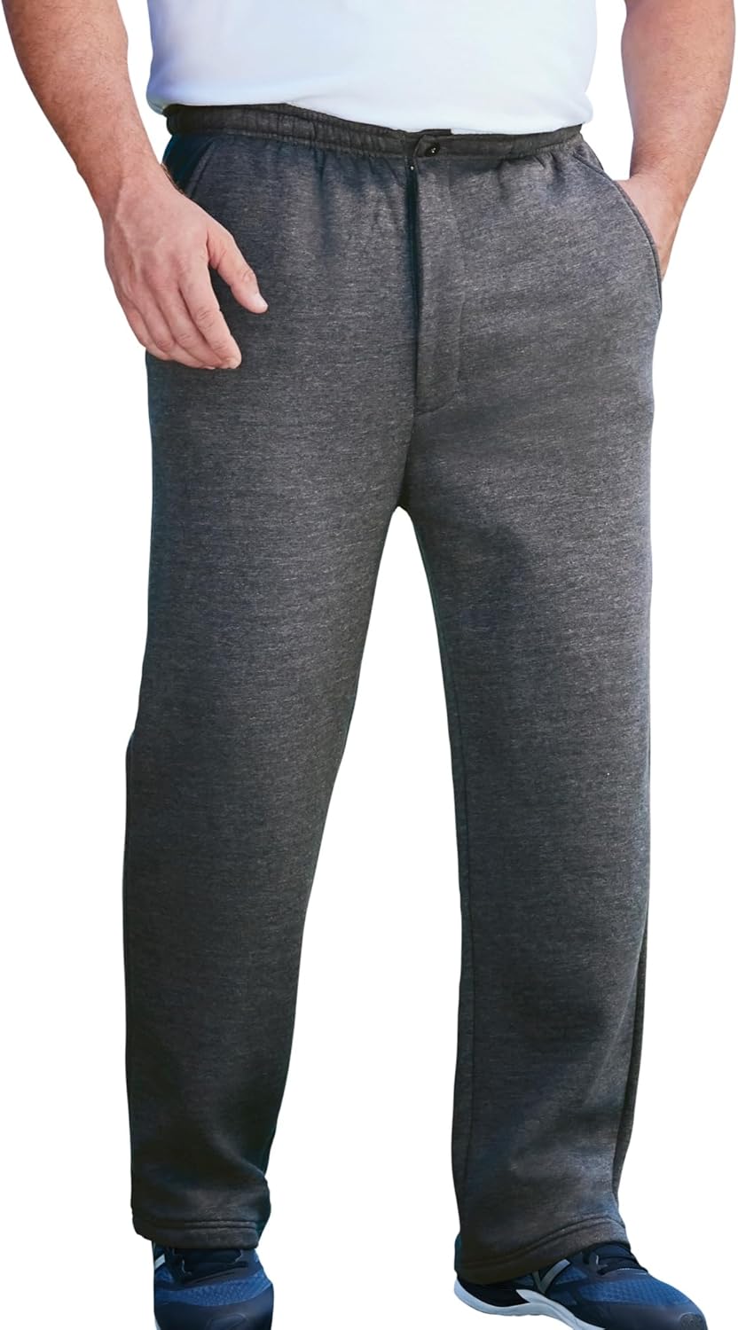 KingSize Men's Big & Tall Fleece Zip Fly Sweatpants