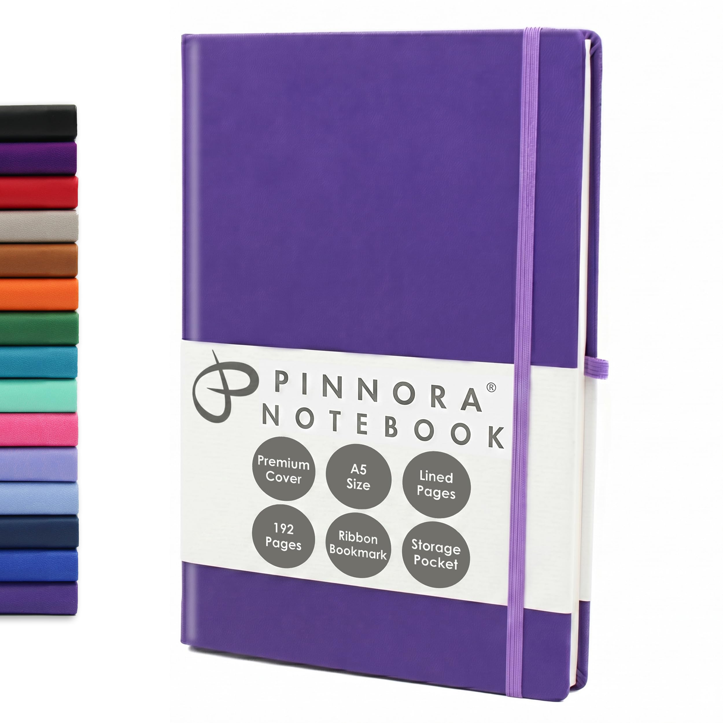 Pinnora Purple A5 Notebook – Lined Everyday Journal Notebook & Monthly Planner with 192 Pages, Notebooks for School, Office & Travel, Durable Cover, Smooth Paper, Ideal A5 Lined Notebooks — image 1