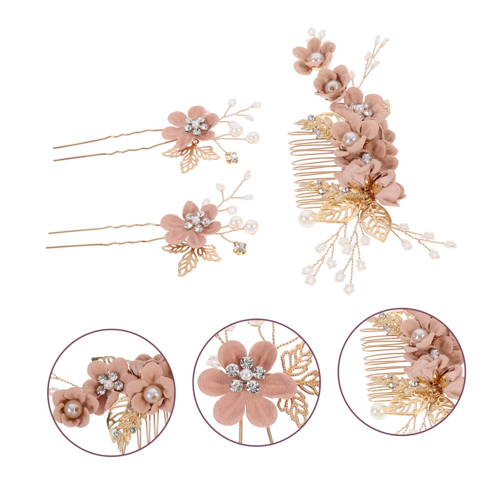 Healeved 15stücke Teiliges Braut Haarkamm Mit Blumen-design Eleganter Haarschmuck Für Hochzeiten Haarnadeln Für Brautjungfern Hochwertige Haarspangen Für Frauen
