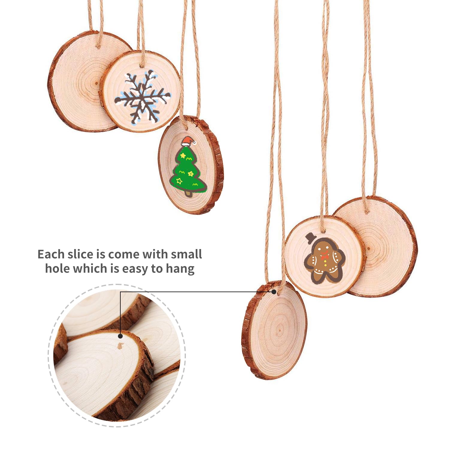 Tranches de bois naturel avec écorce, cercles de b... - Grandado Tranches de bois naturel avec écorce, cercles de b... - Grandado