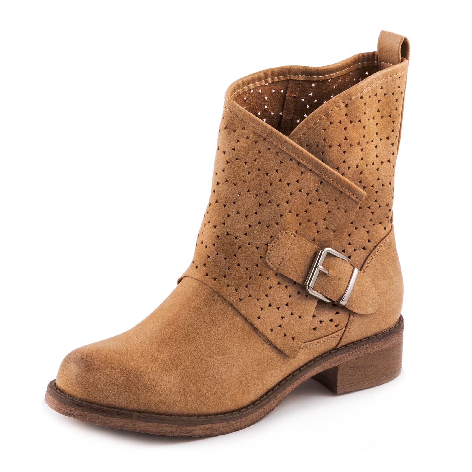 Toocool Botas Bajas Biker Moto Mujer Anfibios Hebilla G630