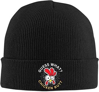 What Chicken Butt Funny Beanie Hat Winter Soft Slouchy Knit Skull Caps Gift Men Women