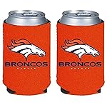 Football Can & Bottle Holder Insulator Beverage Huggie Cooler (Denver (Broncos) - Can Holder 2-Pack)