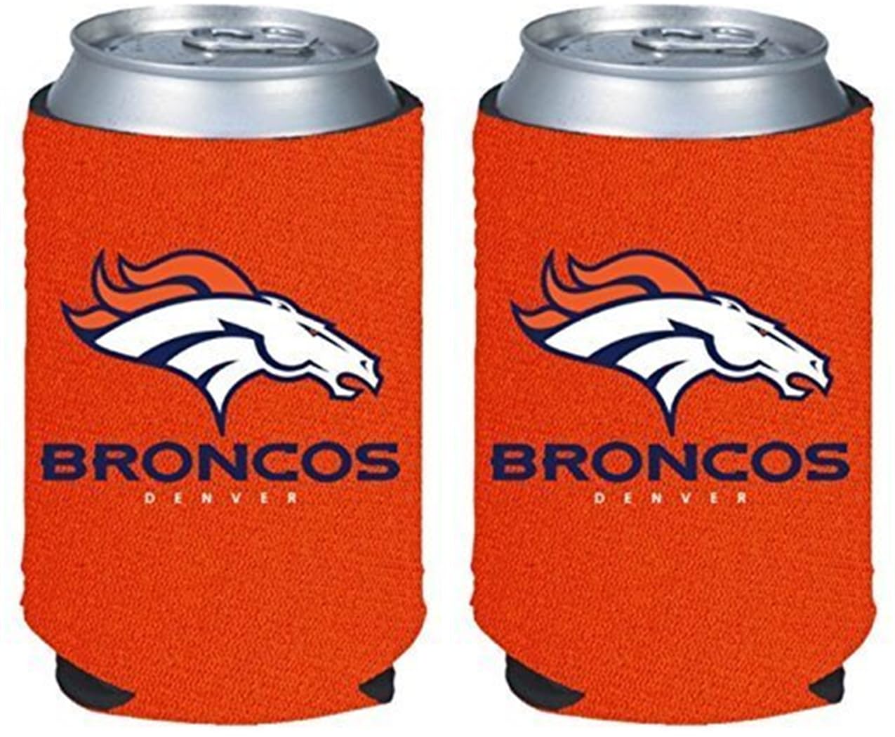 Football Can & Bottle Holder Insulator Beverage Huggie Cooler (Denver (Broncos) - Can Holder 2-Pack)