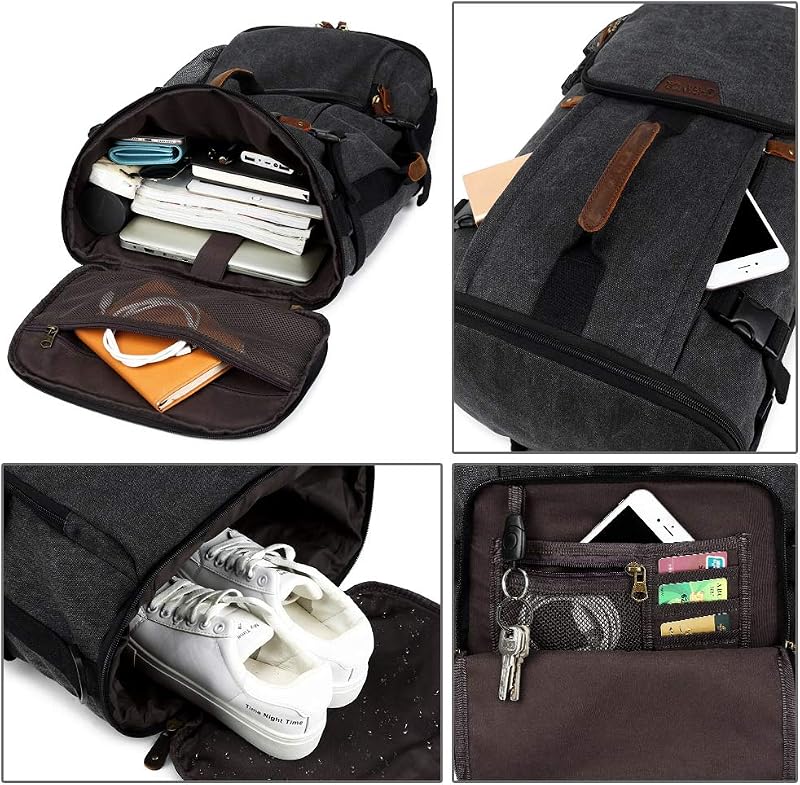 G-FAVOR 40L Utazó Hátizsák Férfiaknak - Kézipoggyász Méretű Laptop Táska 17,3" Notebookhoz, Túrázáshoz, Iskolába, Fekete