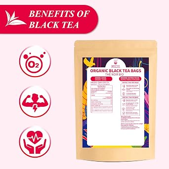 WT WEETEE Organic Black Tea Bags 100ct, Mild & Smooth, Great for Milk Tea