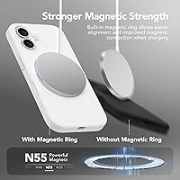 Vista 1180 de GONEZ Funda de silicona para iPhone 15 Pro Max, compatible con Magsafe, protector de cámara + protector de pantalla, forro de microfibra suave Negro