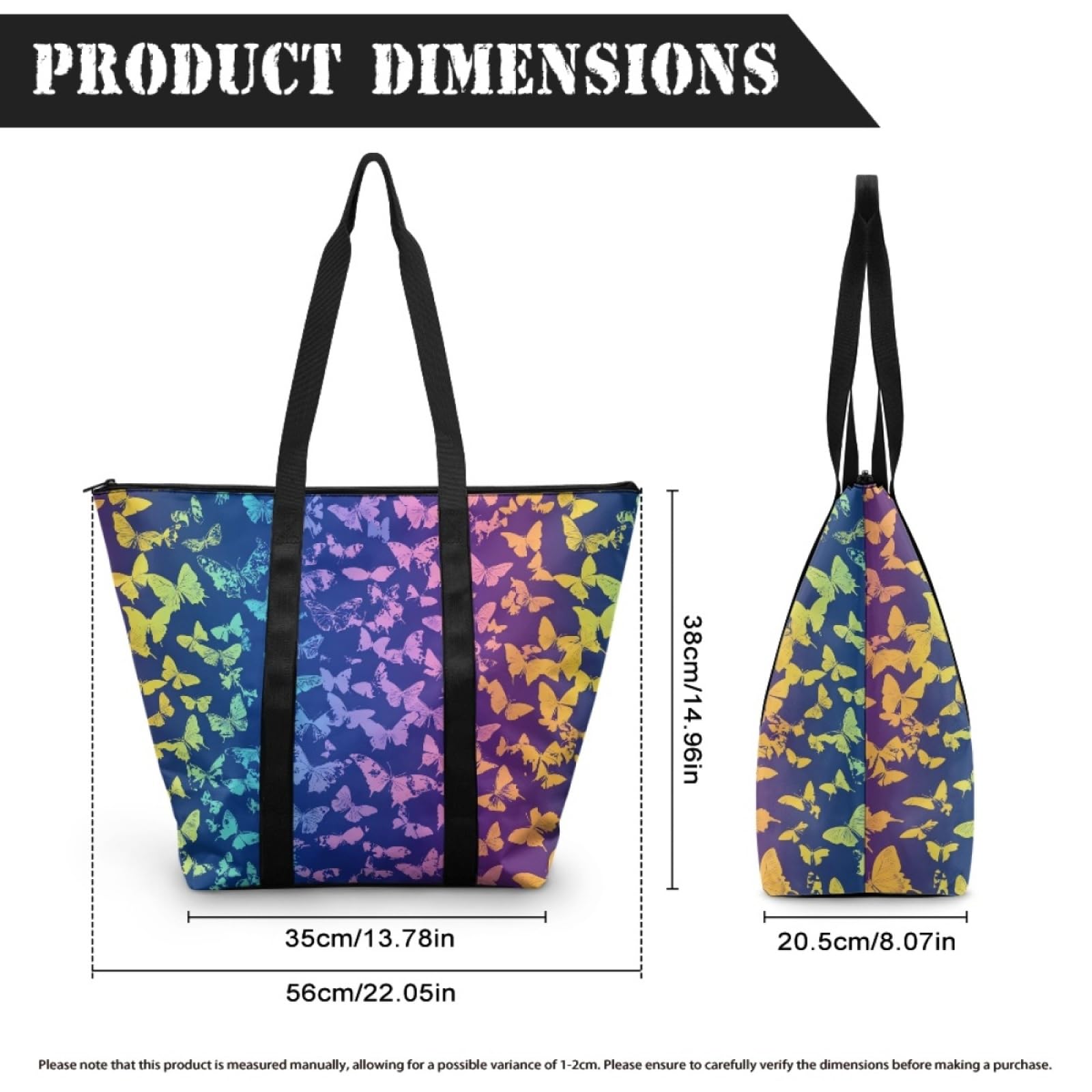 Tote Bag Tela Bolsa Tela Poliéster Bolsa Compra Plegable Bolso de Mano de Mujer Reutilizable Totebag Playa Cremallera Duradero Bolso Viaje