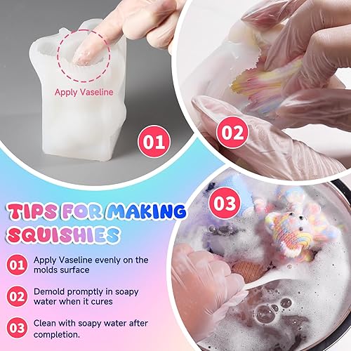 Miniatura 6 de LET'S RESIN Moldes de oso y ajolote para Taba Squishy, bonitos moldes de silicona con textura de ganchillo, molde grueso y flexible para crear