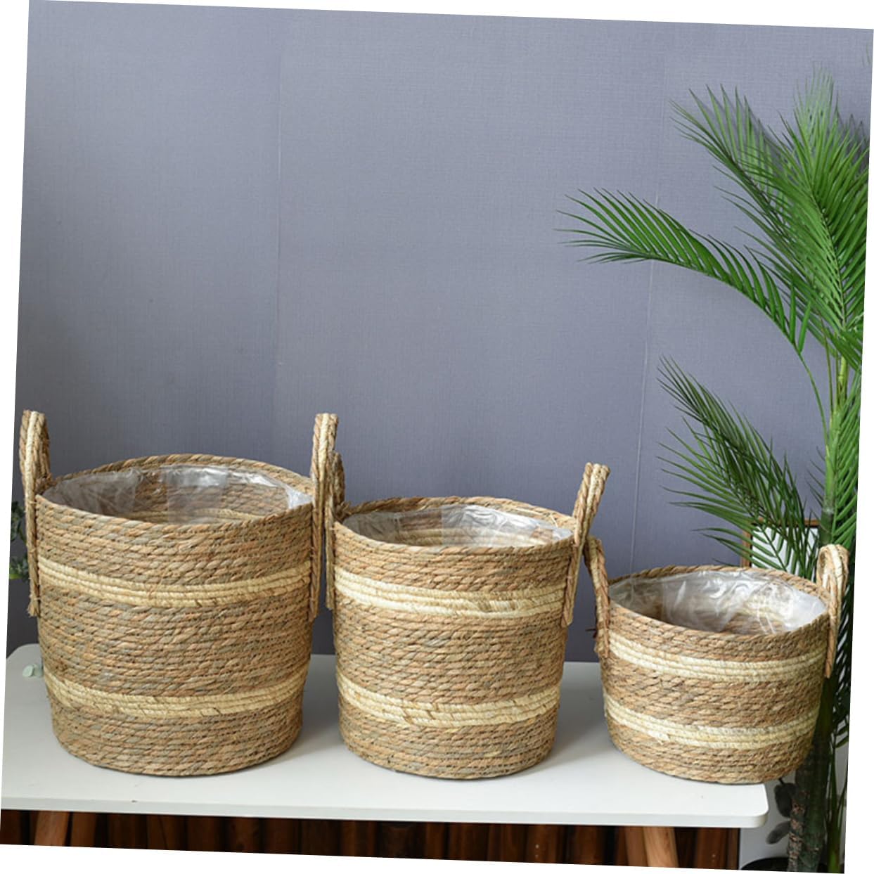 BESPORTBLE Woven Flower Basket with Handle Rustic Storage Basket for Home Decor Design Versatile Use for Plants Wedding Arrangements
