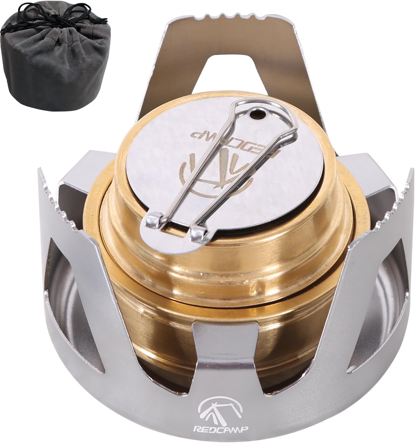 REDCAMP Mini Backpacking Alcohol Stove: Lightweight Brass Burner with Aluminum Stand REDCAMP Mini Backpacking Alcohol Stove: Lightweight Brass Burner with Aluminum Stand