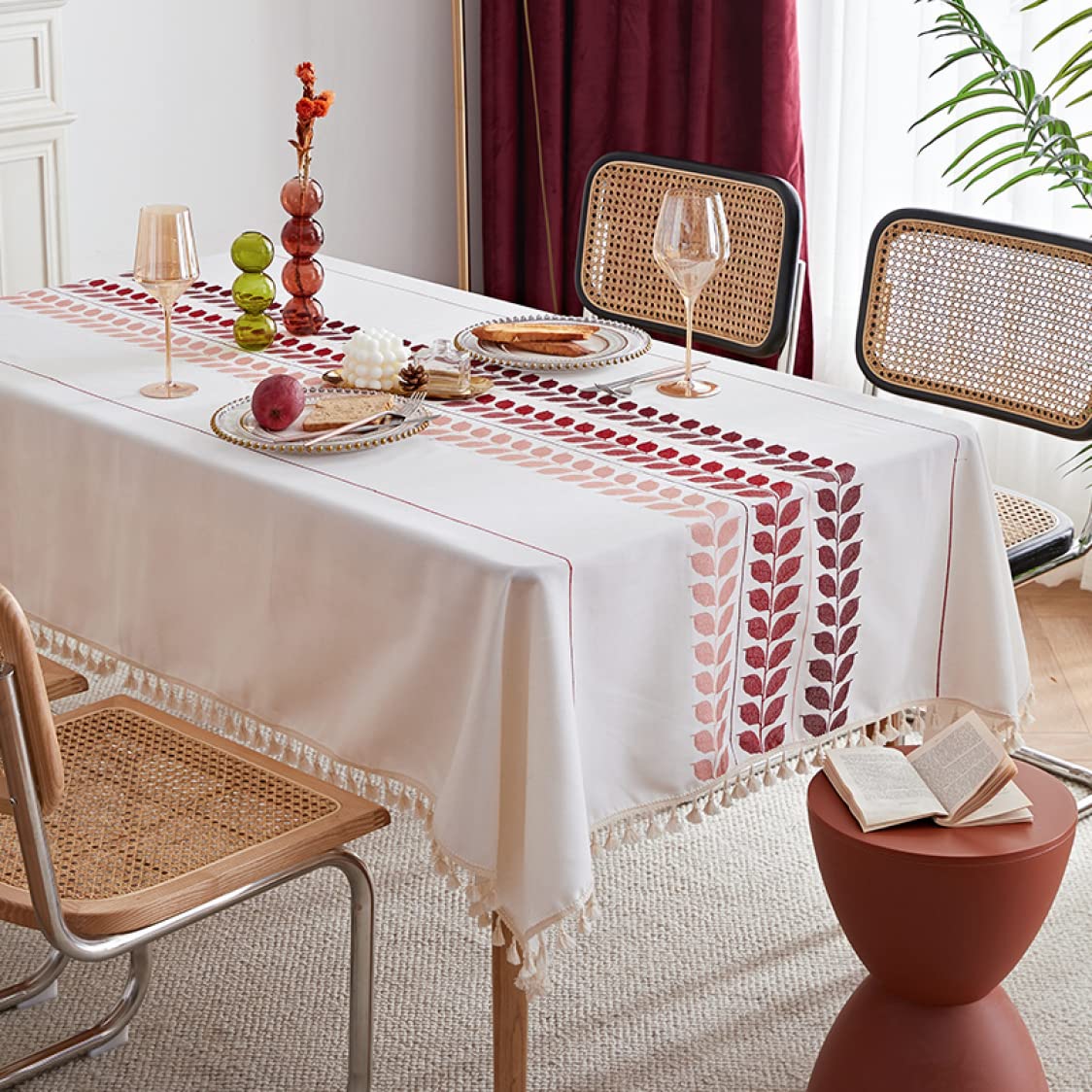 Amazon｜PIRNSDG テーブルクロス 無地 麻混風 リネン生地風 長方形