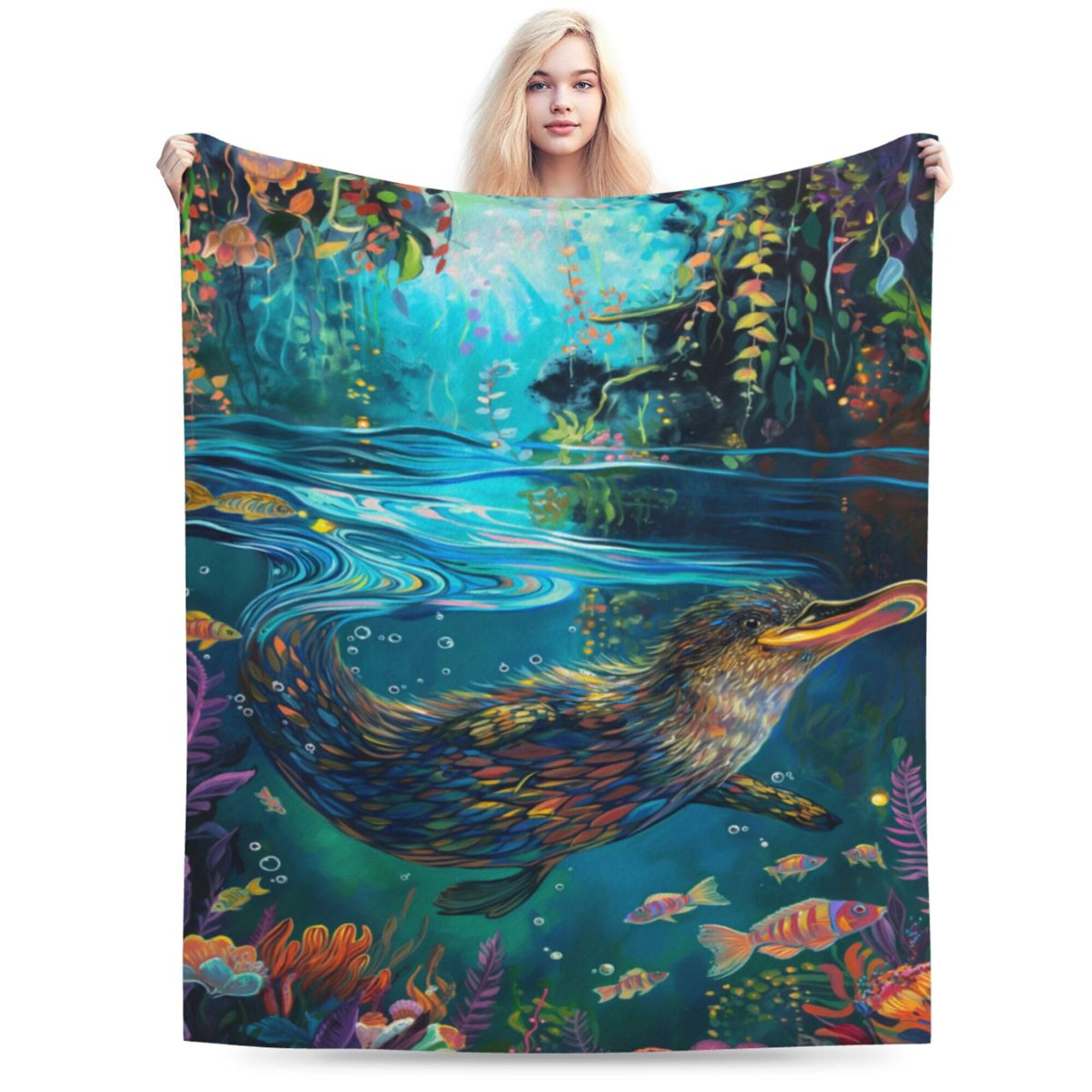 Platypus Wool Blanket for Beds, Fleece Blanket, Suitable for Women, Men, and Children - Ultra Soft Plush Platypus Blanket Wool Platypus Blanket, 40"x50"