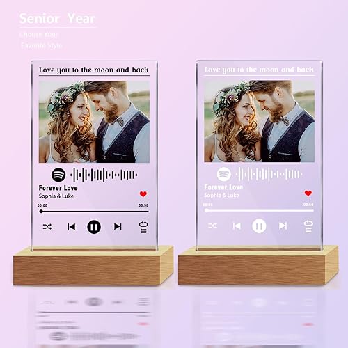 Miniatura 6 de Regalos fotográficos personalizados para novio novia, placa de luz nocturna personalizada de Spotify, bonitas decoraciones de habitación, regalos