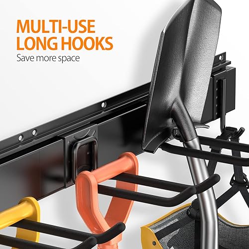 Miniatura 3 de Ganchos de garaje paquete de 2 ganchos de almacenamiento de garaje resistentes organizador de herramientas de acero para montaje en pared ganchos de