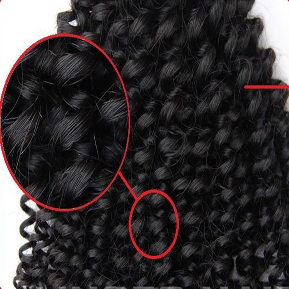 Liberty Hair 16inch 100% Virgin Mongolian Kinky Curly Natural Human Hair Extensions 5A Quality Colour 1B