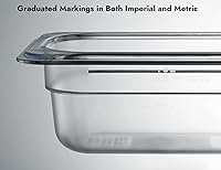 Vista 4 de CURTA Paquete de 6 bandejas de comida NSF, tamaño medio de 2 1/2 pulgadas de profundidad, plástico de policarbonato comercial transparente apto