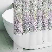 Vista 15 de Forro de Cortina de Ducha de Plástico Cristal 3D Azul, 72x72 Pulgadas Fino Ligero Cubo de Hielo Plástico Baño Ducha Cortina Interior con Ojales